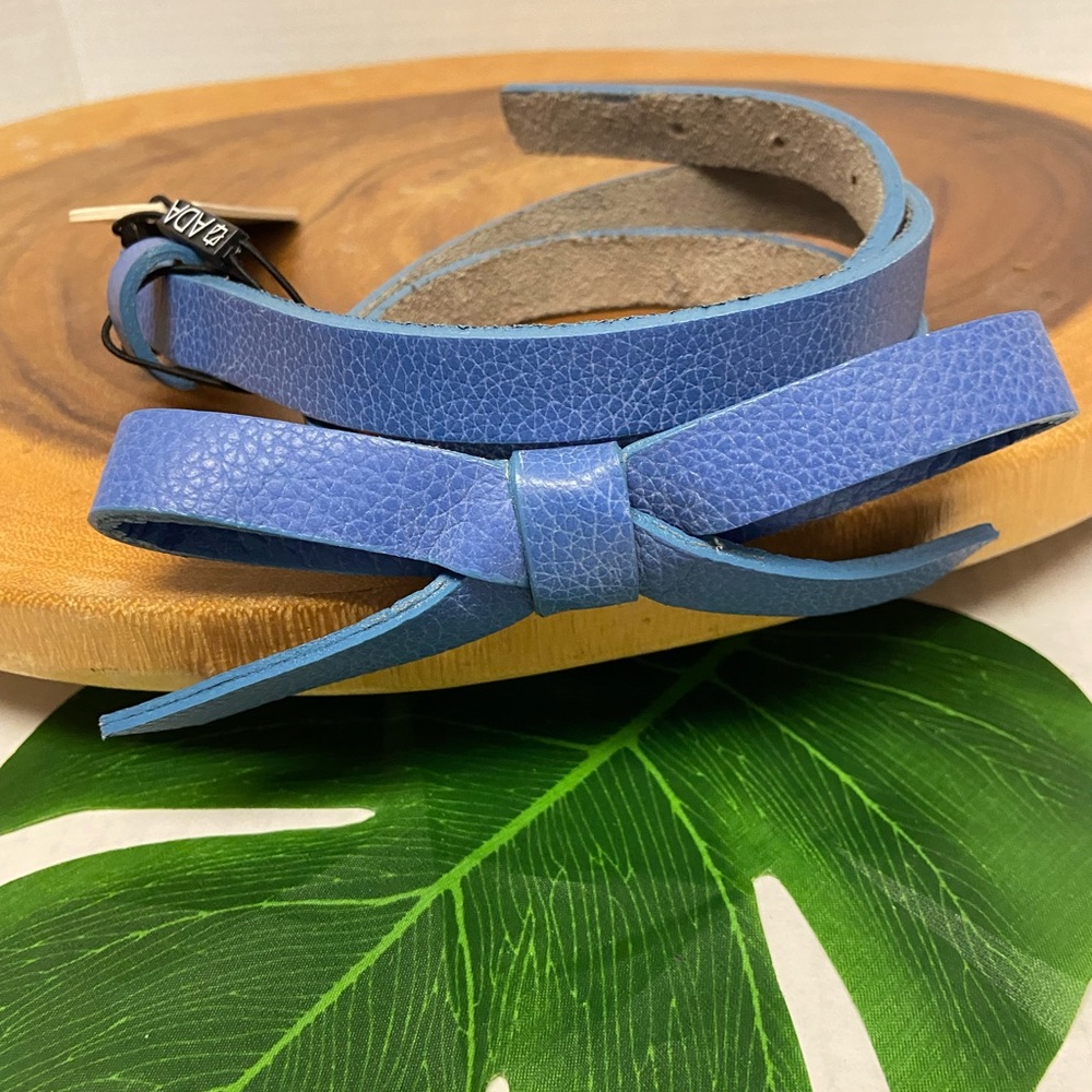 ADA Handbags  Periwinkle Retired Color Bow Wrap Belt NWT